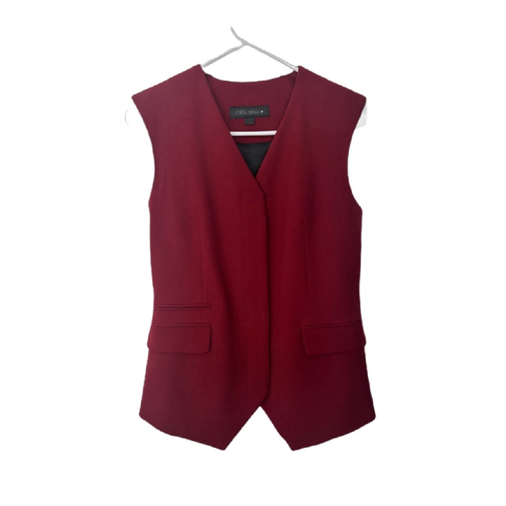 Zara Deep Red Sleeveless Vest